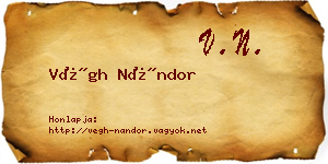 Végh Nándor névjegykártya