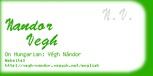 nandor vegh business card