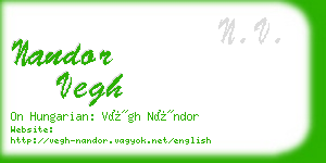 nandor vegh business card